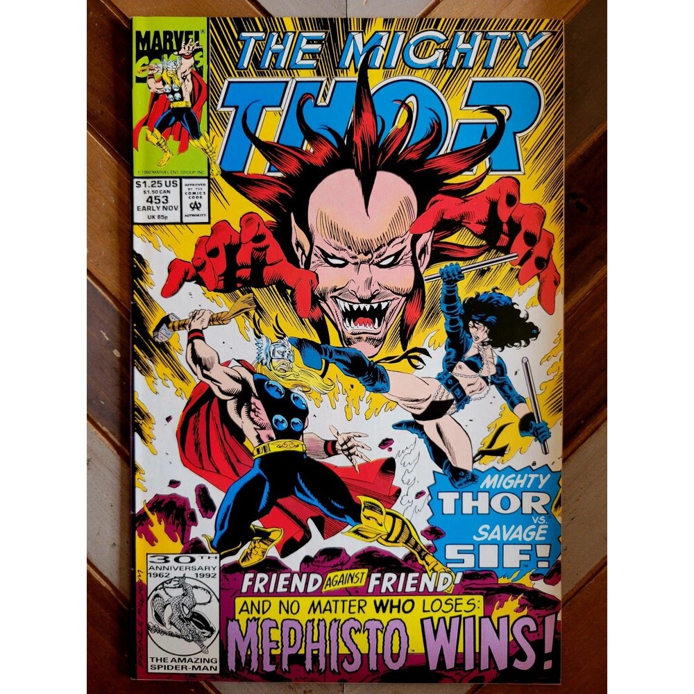 Thor #453 FN (Marvel 1992) Battle vs. Mephisto & Savage Sif! Ron Frenz Cover